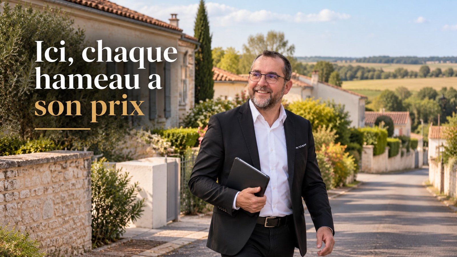 Frédéric Garey dans une rue d'un hameau de Sainte-Soulle